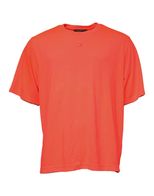 Men's Shirts with Raw-Edge HemlinesDolce & Gabbana  Logo Polyester Crew Neck Men's T-shirt (Pre-Owned)