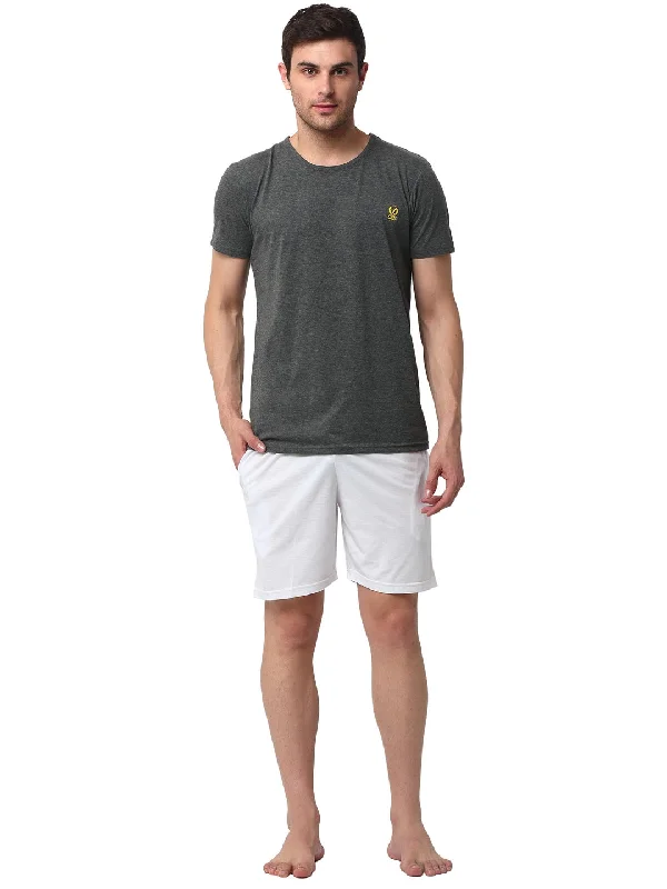 Mack Jonney Grey White Night Suit For Men's