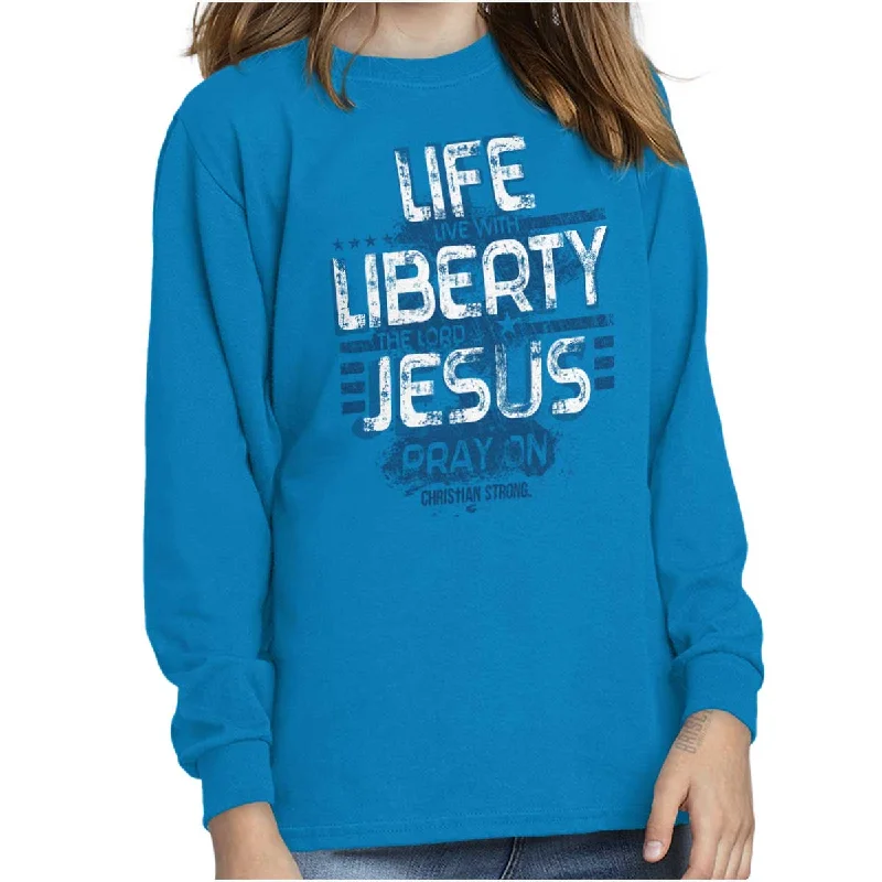 Men's Checked Short-Sleeve Shirts for Summer FunLive Liberty Youth Long Sleeve Shirt