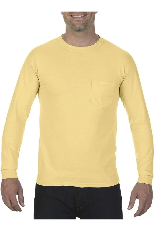 Men's Shirts with Patch PocketsComfort Colors Garment-Dyed Heavyweight Long Sleeve Pocket T-Shirt