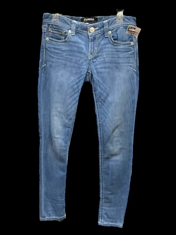 Affordable Winter BeaniesJeans Skinny By Express In Blue, Size: 2