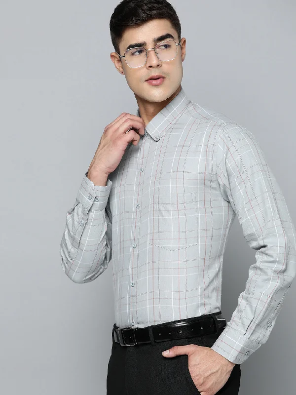 Men's Striped Long-Sleeve Shirts for a Maritime FeelDENNISON Smart Regular Fit Tartan Checks Formal Shirt