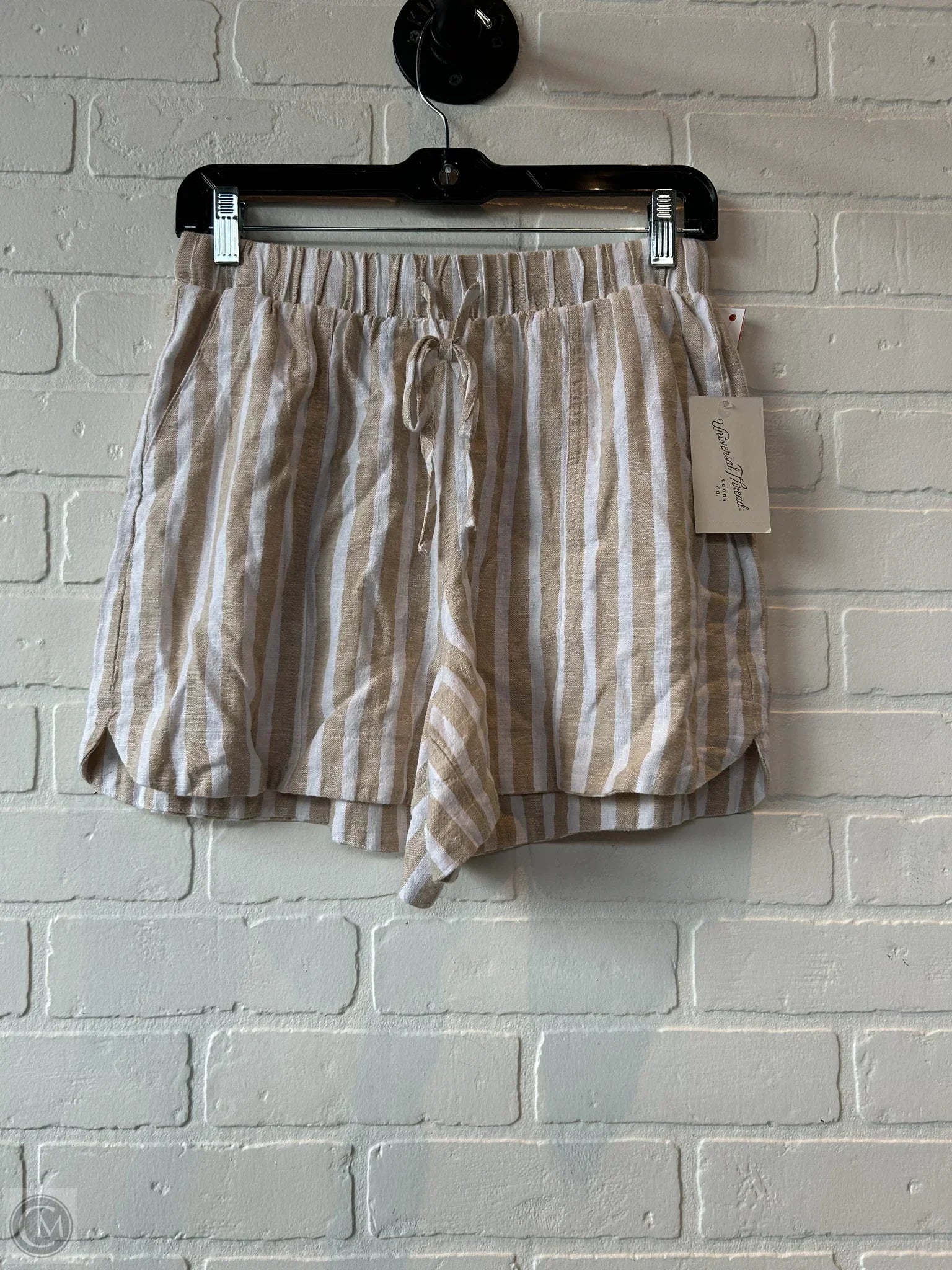 Men's Patterned Pants with StripesShorts By Universal Thread In Tan & White, Size: 4