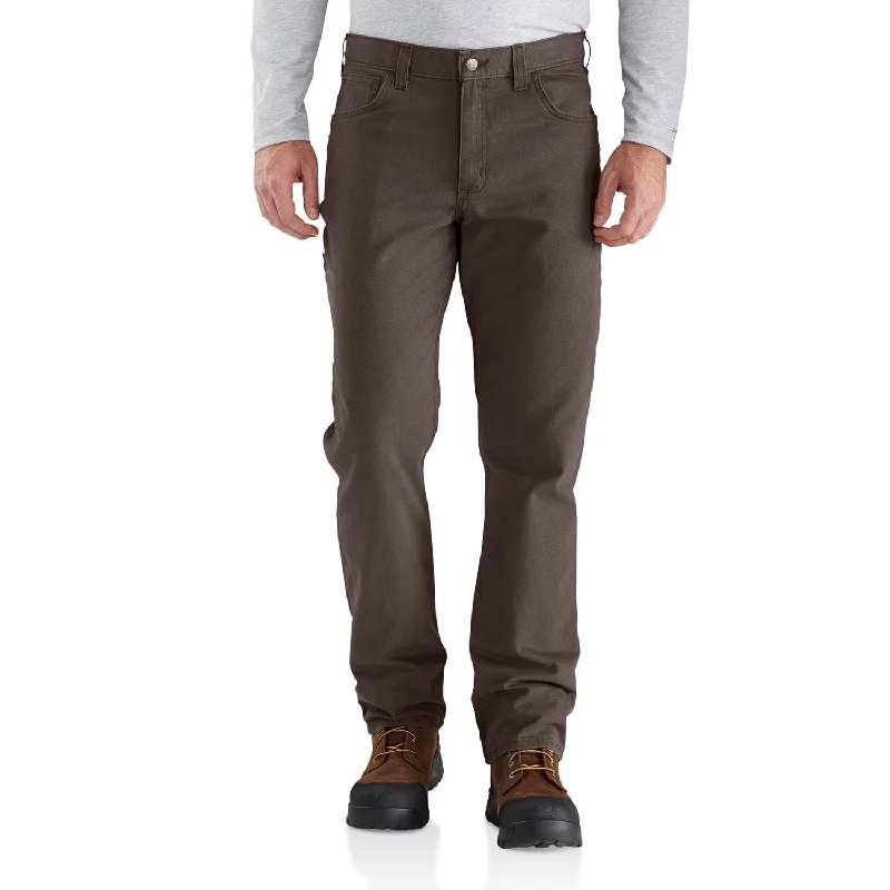 Lightweight Men's Linen PantsCarhartt Men's Rugged Flex® Rigby Five Pocket Pant_Dark Coffee