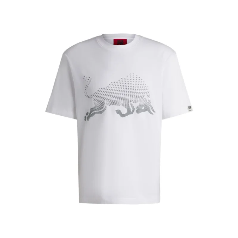 Men's Shirts with Single-Breasted DesignsHUGO x RB cotton-jersey T-shirt with degradé bull graphic