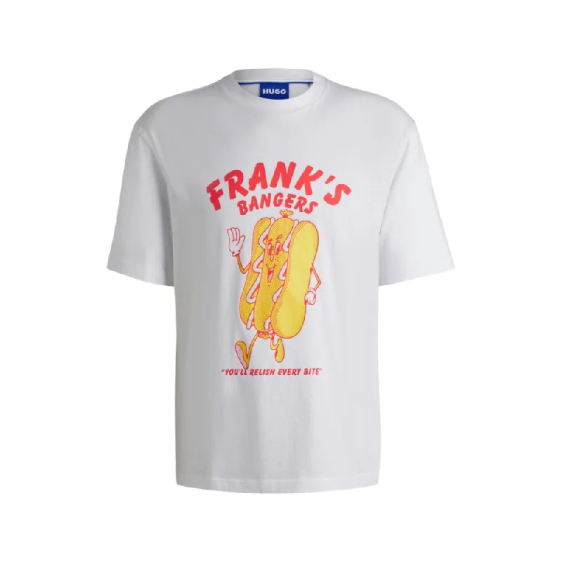 Men's Shirts with Barrel CuffsCotton-jersey regular-fit T-shirt with seasonal artwork