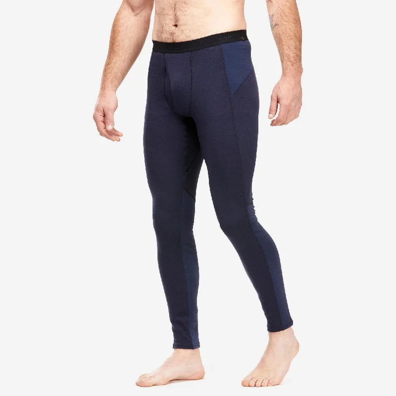 Men's Pants with Slant PocketsForclaz Men's Mountain Backpacking Merino Wool Base Layer Tights Leggings - MT900