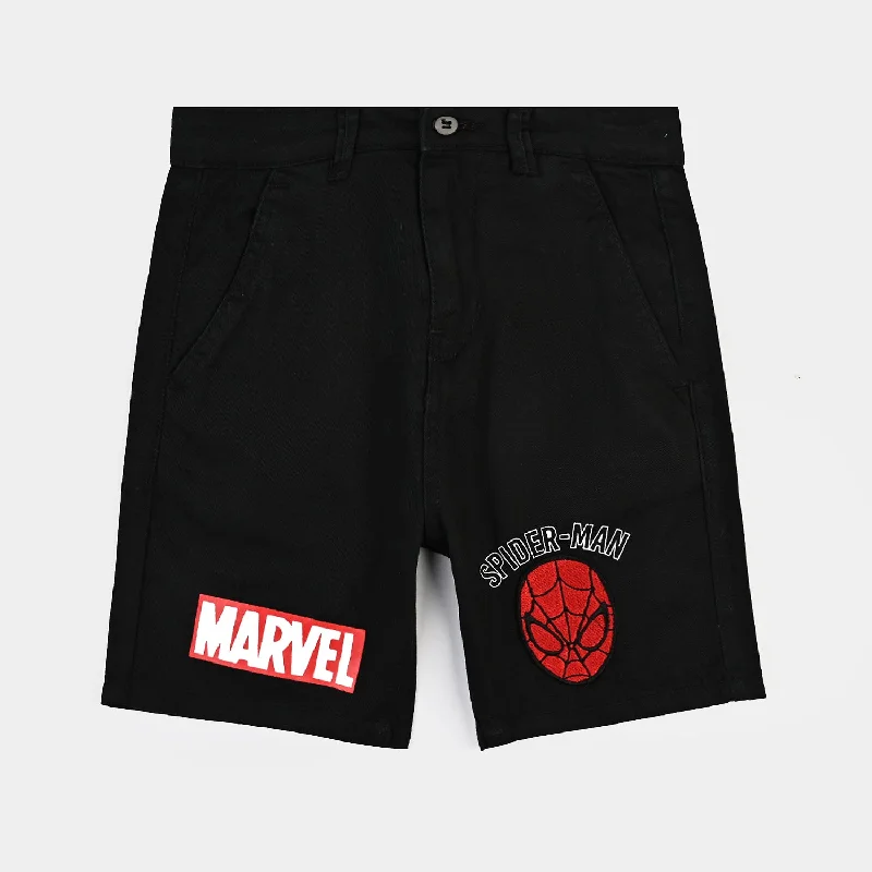 Men's Custom-Fit Pants for a Personalized TouchBoys Cotton Twill Short Spider-BLACK