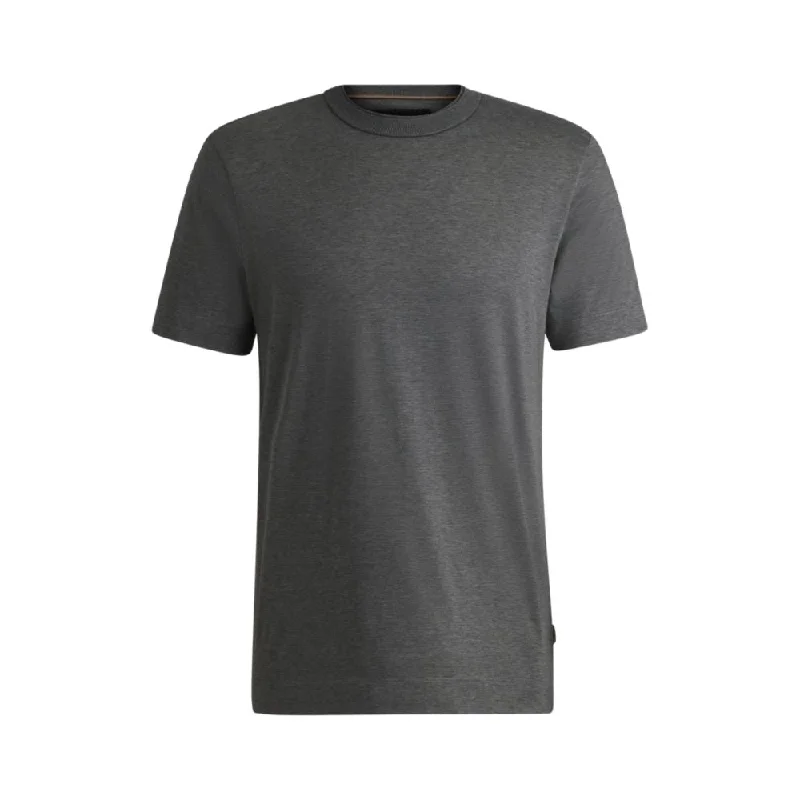 Men's Shirts with Patchwork PatternsFineline-stripe T-shirt in cotton and silk