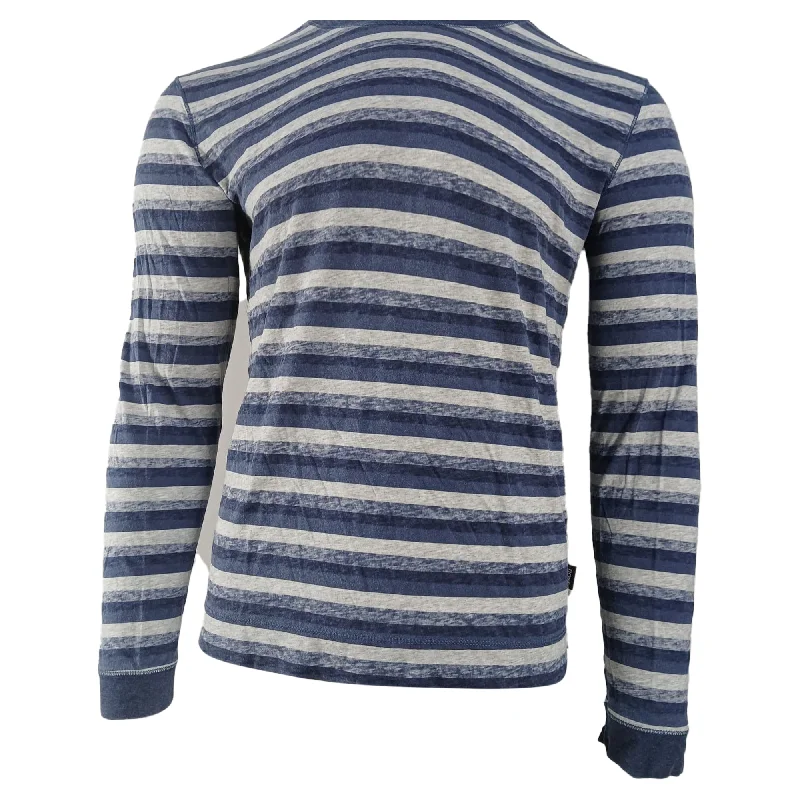 Men's Shirts with Bow TiesBoss Hugo Boss Regular Fit Long Sleeve T-shirt in Blue Cotton