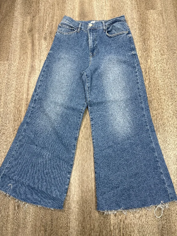 Casual Fedora Hats for MenJeans Flared By Frame In Blue Denim, Size: 14