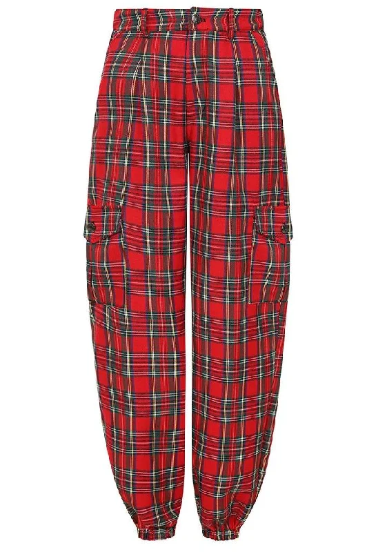 Classic Men's JeansGothic Tapered Tartan Trousers