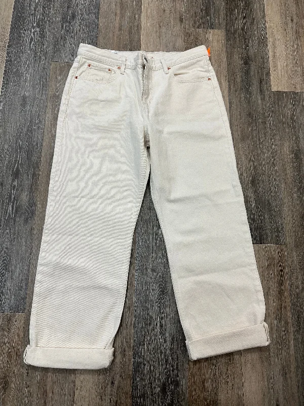 Patterned Beanie CapsJeans Straight By Levis In White Denim, Size: 14