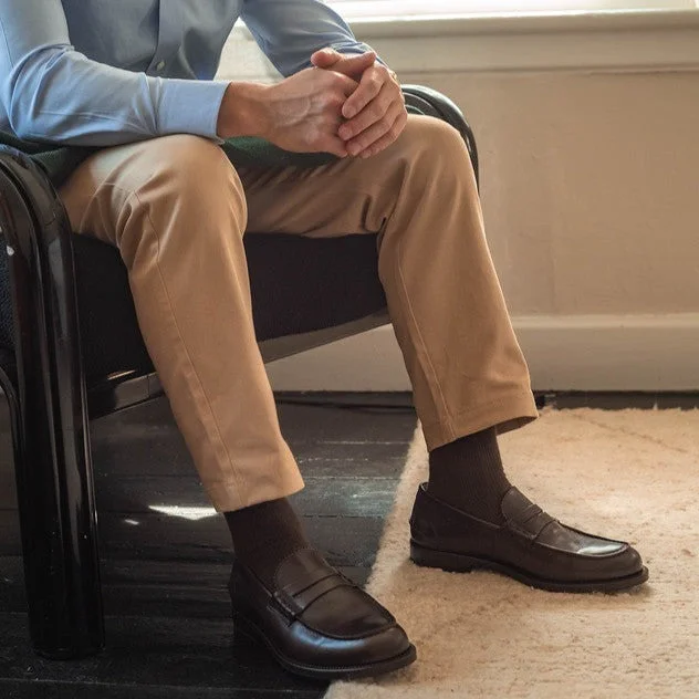 Men's Pants with Welt PocketsStretch Chinos Standard Fit - Khaki