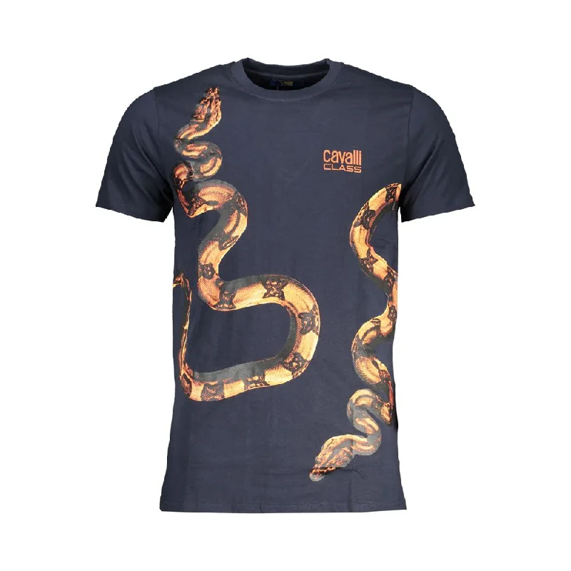 Men's Shirts with Raw-Edge HemlinesCavalli Class  Cotton Men's T-Shirt