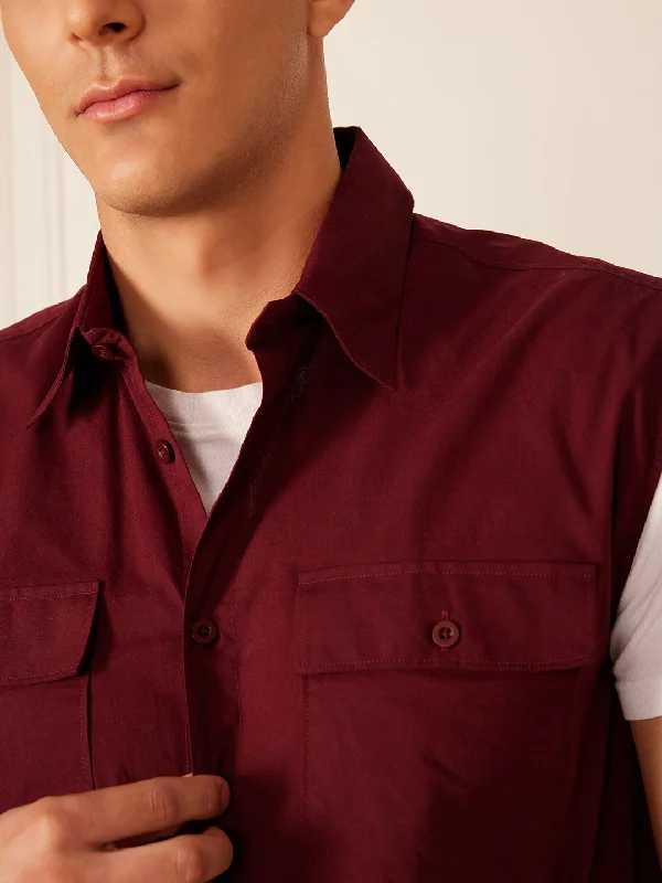 Men's Smart Casual Shirts for Business Casual SettingsDENNISON Smart Sleeveless Cotton Casual Shirt