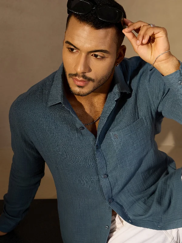 Men's Patterned Button-Down Shirts for Added InterestMuslin Double Gauze Resort Shirt