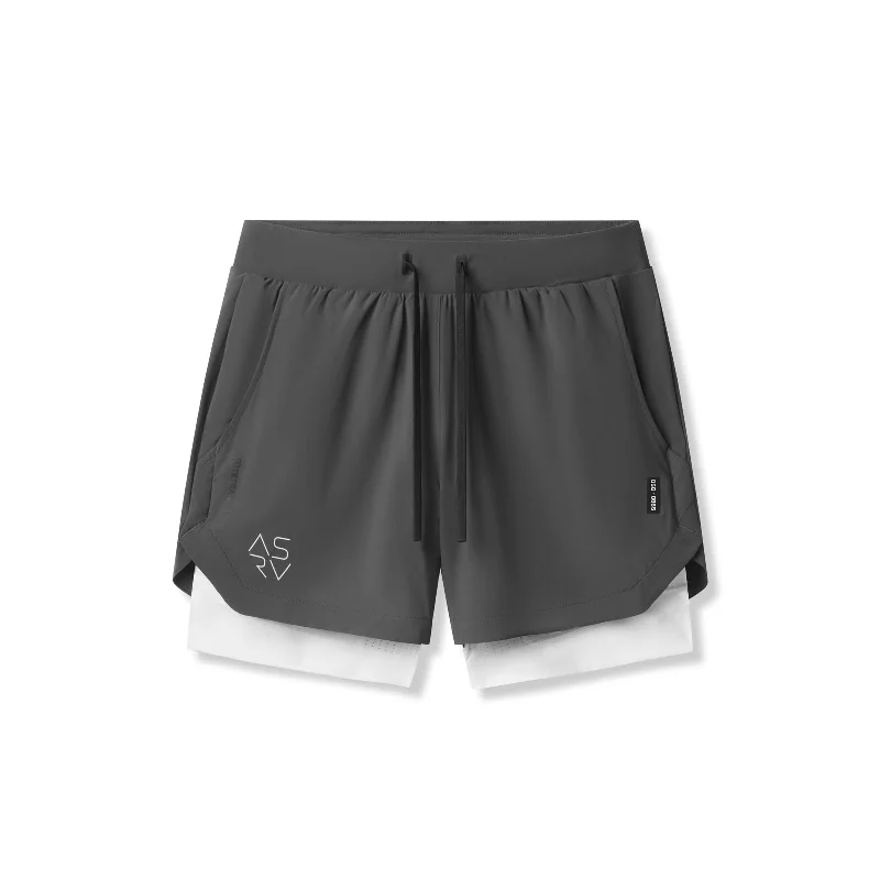 Men's Pants with Stretchable Fabric for Flexibility0865. Tetra-Lite® 5" Liner Short - Space Grey "Cyber"/White