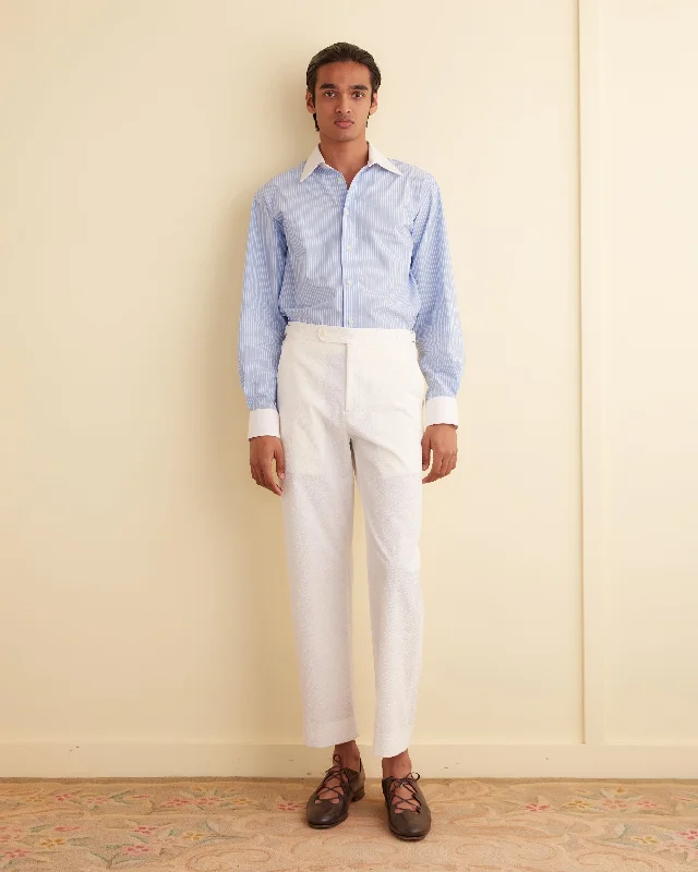 Men's Solid-Colored Pants for VersatilitySeersucker Suiting Trousers