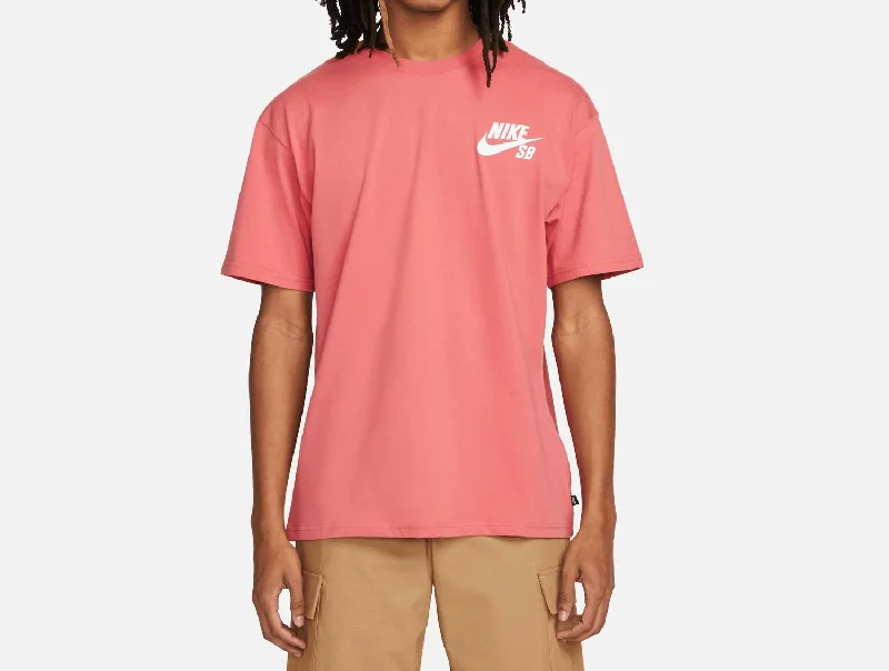 Men's Shirts with Ruffled HemlinesMen's Sb Logo Skate T-Shirt In Adobe/white