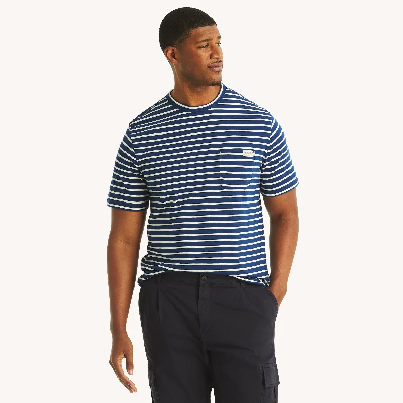 Men's Shirts with Barrel CuffsNautica Mens Nautica Jeans Co. Big & Tall Striped Crewneck T-Shirt