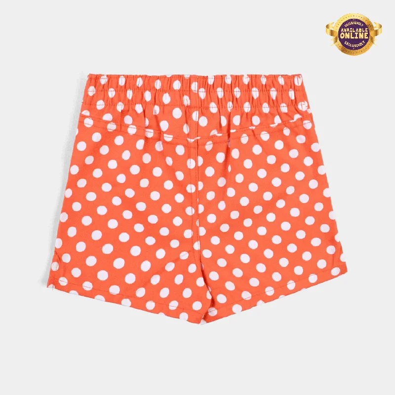 Men's Pants with Adjustable CuffsGirls PC Short Big Polka Dot-ORANGE