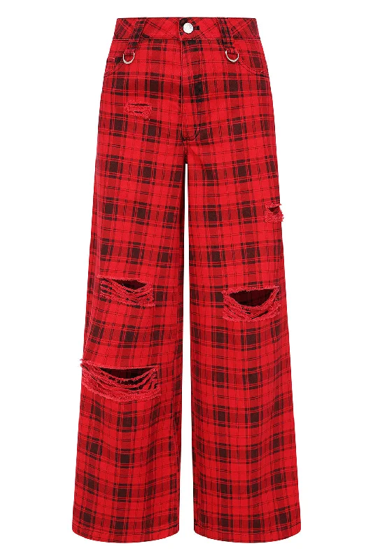 Men's Patterned Pants with PlaidsKenouna Trousers