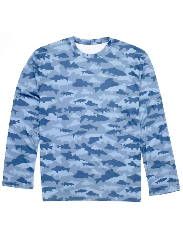Men's Shirts for BoatingMen's Sportsman Performance Long Sleeve Tee In Deep Sea Camo