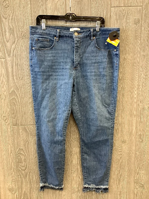 Women's Beanie CapsJeans Skinny By Loft In Blue, Size: 14