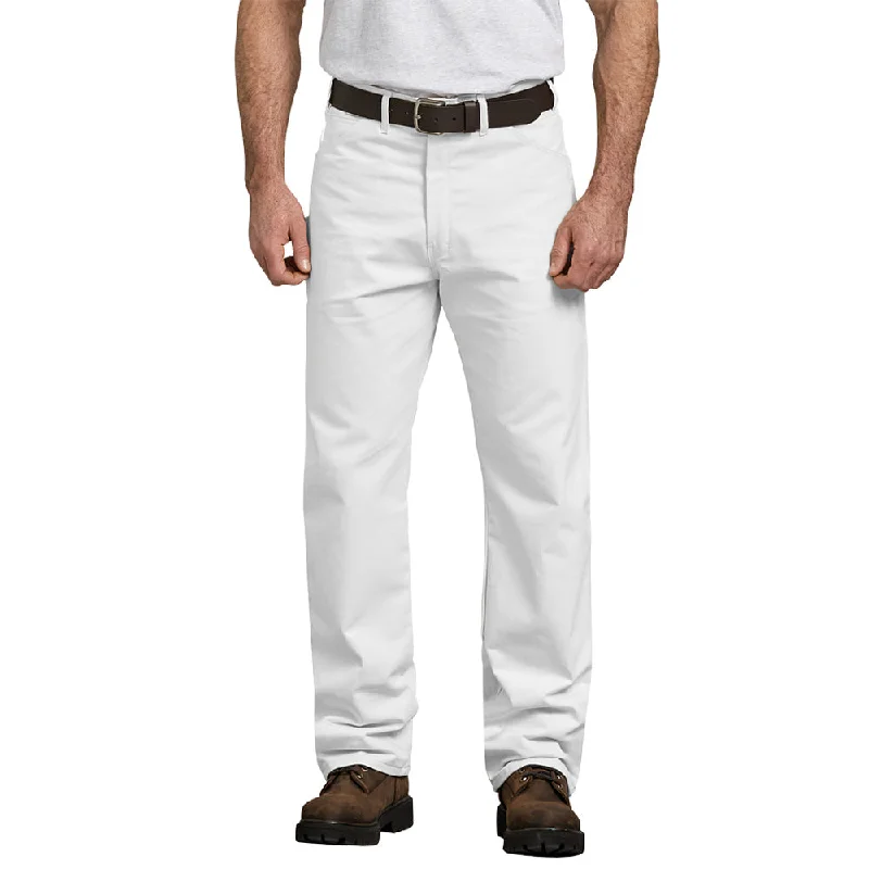 Men's Pants with Stain-Resistant TreatmentDickies Men's Relaxed Fit Straight Leg Painter's Pant_White