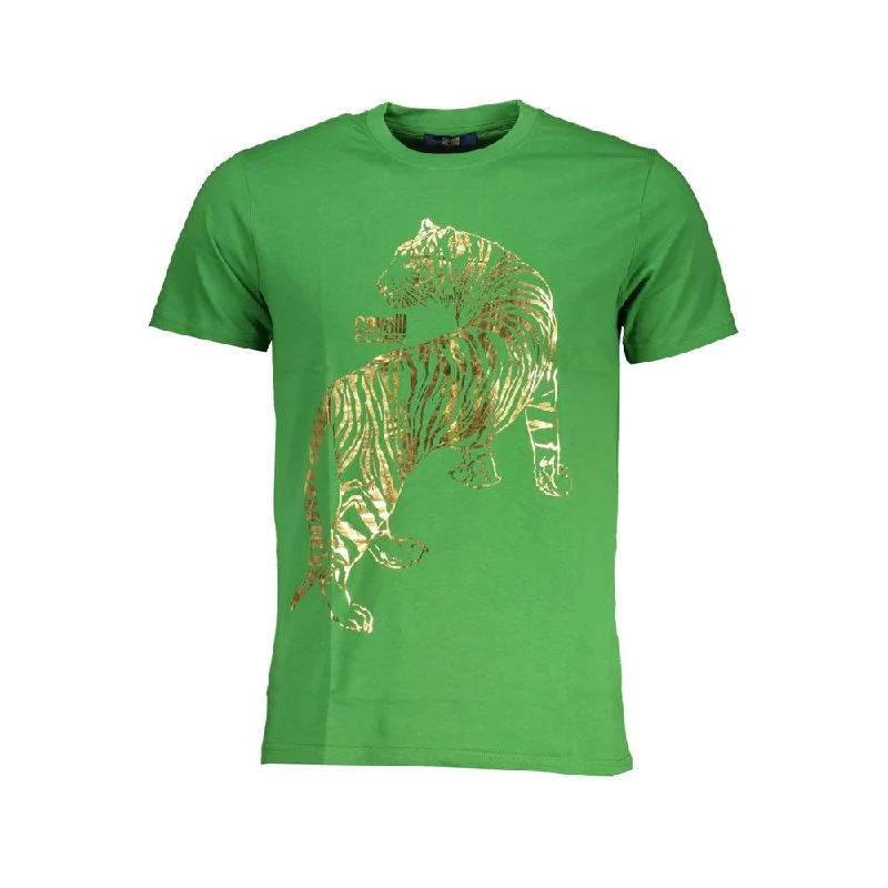 Men's Shirts with Velcro ClosuresCavalli Class  Cotton Men's T-Shirt