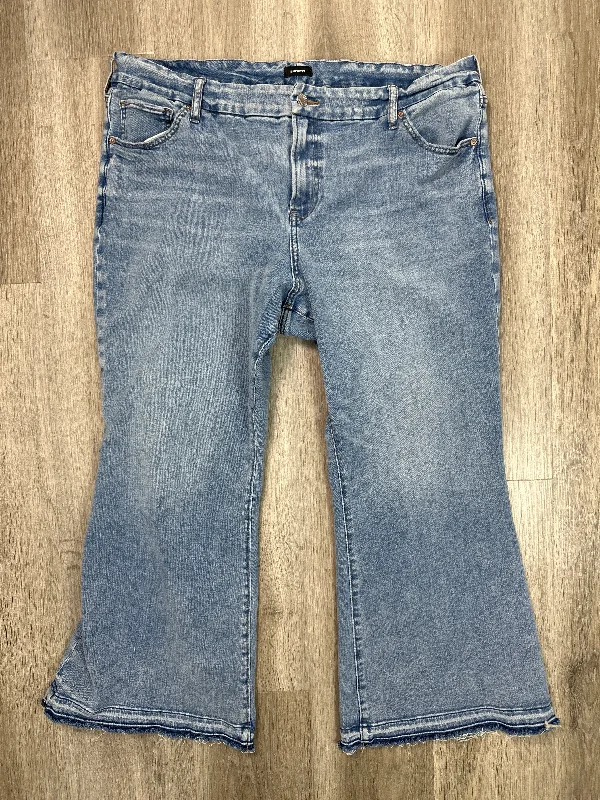 Durable Workwear HatsJeans Flared By Express In Blue Denim, Size: 20