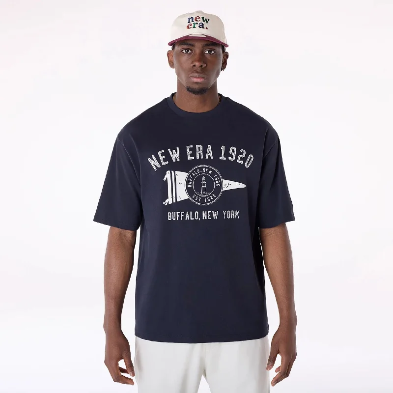 Patterned Men's Hawaiian ShirtsNew Era Graphic Navy Oversized T-Shirt