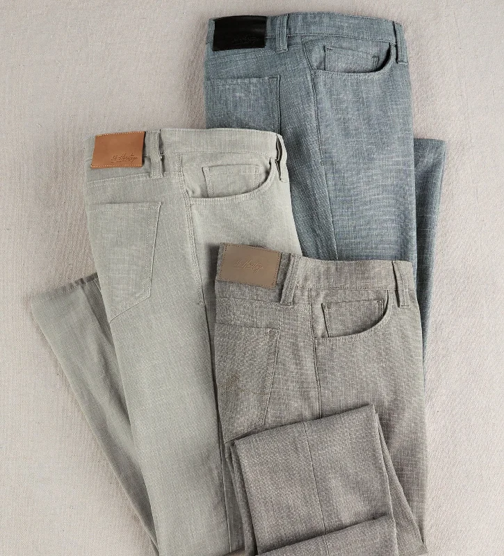 Men's Pants with Ripped and Distressed Details34 Heritage Charisma Cross Twill Jeans