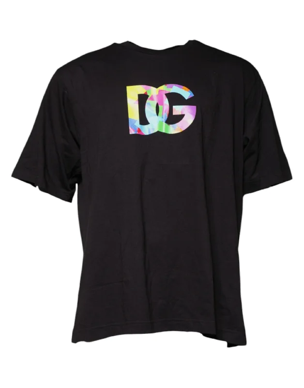 Men's Shirts with Hidden PocketsDolce & Gabbana  Logo Print Cotton Crew Neck Men's T-shirt