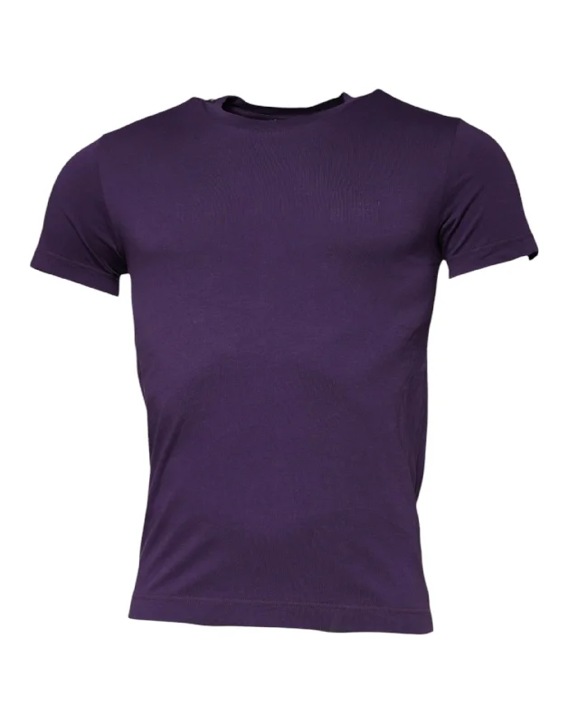 Striped Men's TopsDolce & Gabbana  Cotton Crew Neck Short Sleeve Men's T-shirt (Pre-Owned)