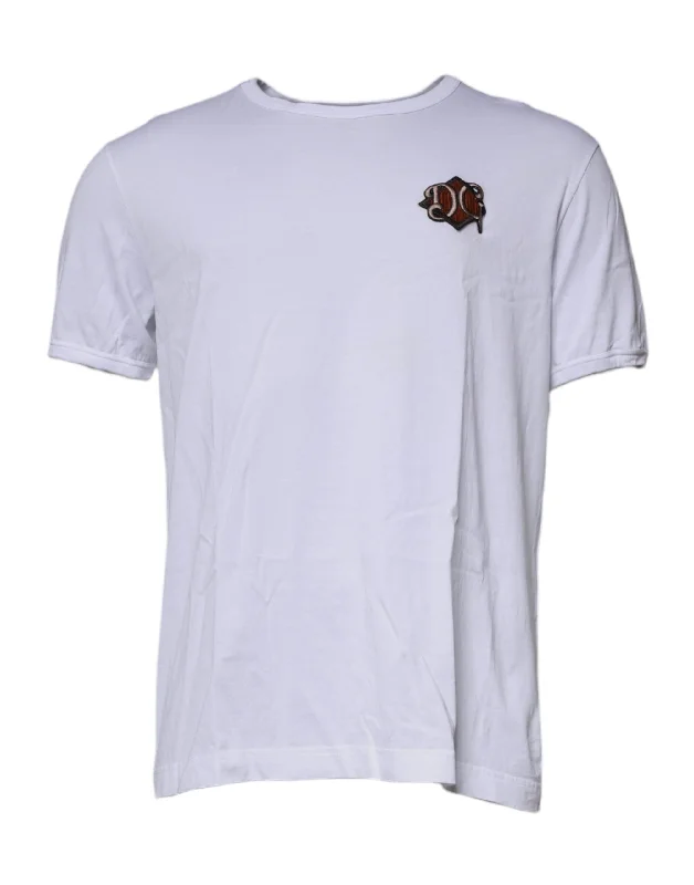 Men's Performance Shirts for SportsDolce & Gabbana  DG Embroidery Cotton Crew Neck Men's T-shirt (Pre-Owned)