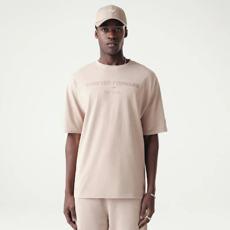 Men's Shirts with Appliquéd SleevesMcLaren Racing Washed Pack Beige Oversized T-Shirt
