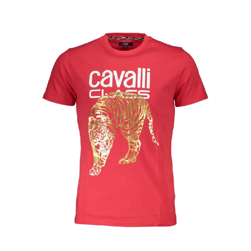 Men's Shirts with Asymmetrical HemlinesCavalli Class  Cotton Men's T-Shirt