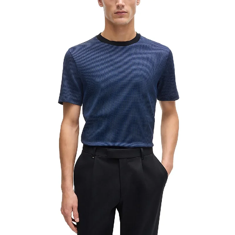 Breathable Men's Mesh TopsH-Tiburt 431 Mens Textured Cotton T-Shirt