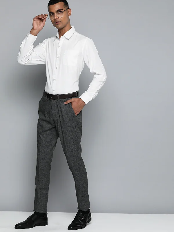 Men's Solid-Color Block Shirts for a Bold StatementDENNISON Men White Smart Formal Shirt