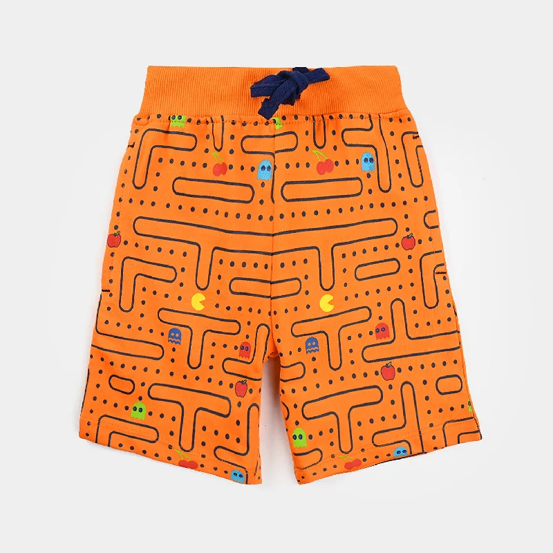 Men's Patterned Pants with ChecksBoys Cotton Terry BASIC SHORT Pac Man-Blz.Orange