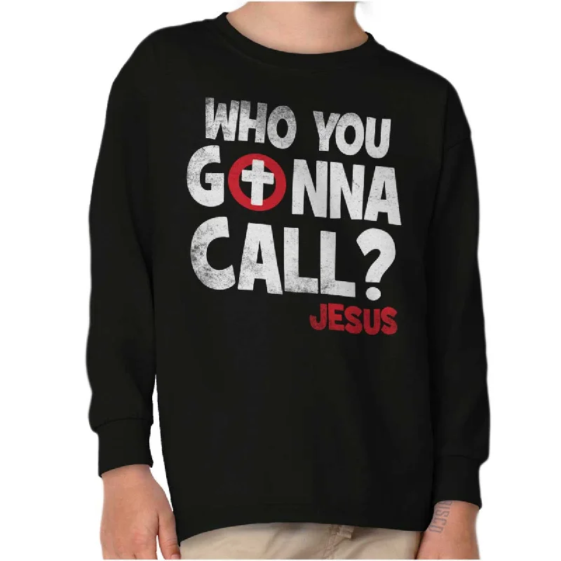 Classic Men's Dress ShirtsWho You Gonna Call Youth Long Sleeve T Shirt