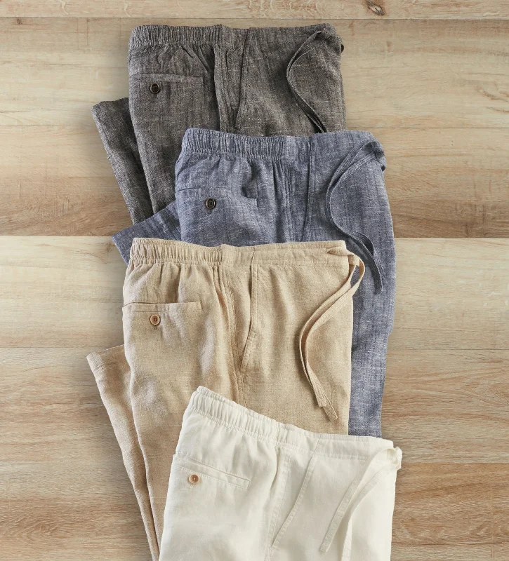 Men's High-Waisted Pants for a Retro StylePatrick James Linen Drawstring Pants
