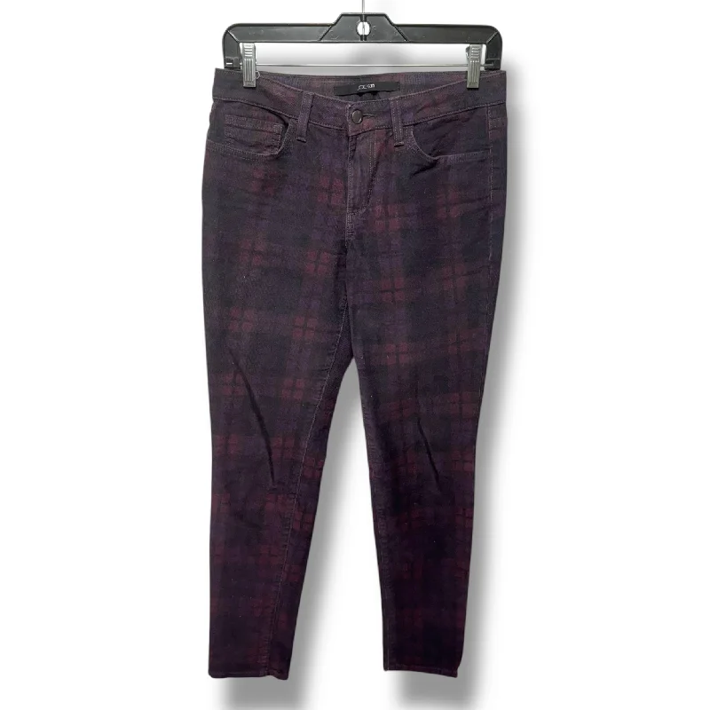 Patterned Beanie CapsThe Skinny Midnight Port Corduroy Jeans By Joes Jeans In Burgundy Plaid, Size: 4