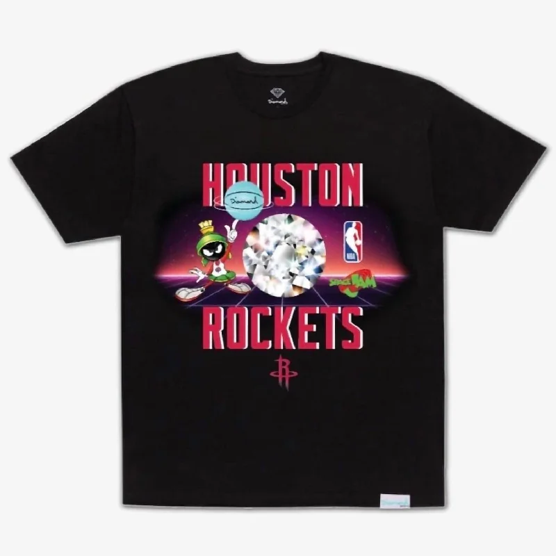 Men's Shirts with Scoop NecksMen's Space Jam Houston Rockets Tee In Black