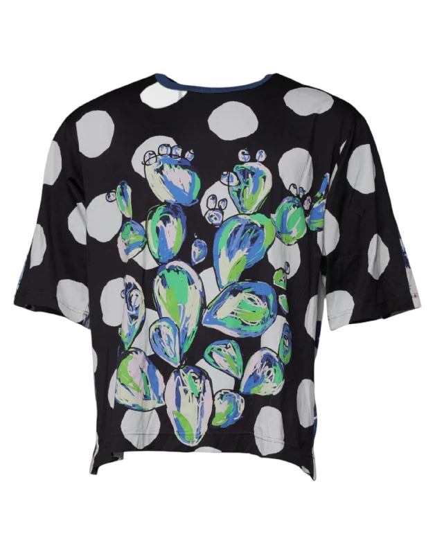 Men's Shirts with Asymmetrical HemlinesDolce & Gabbana   Printed Cotton Crew Neck Men's T-shirt