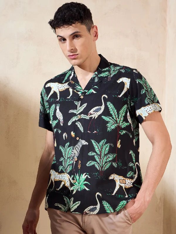 Men's Solid-Colored Shirts for VersatilityBlack Oversized Casual Shirt