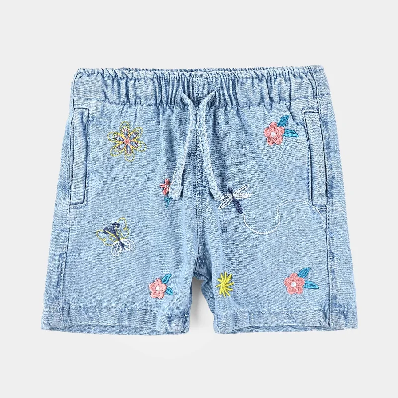 Men's Swim Trunks for SwimmingInfant Girls Denim rigid Short Rainbow-Ice Blue