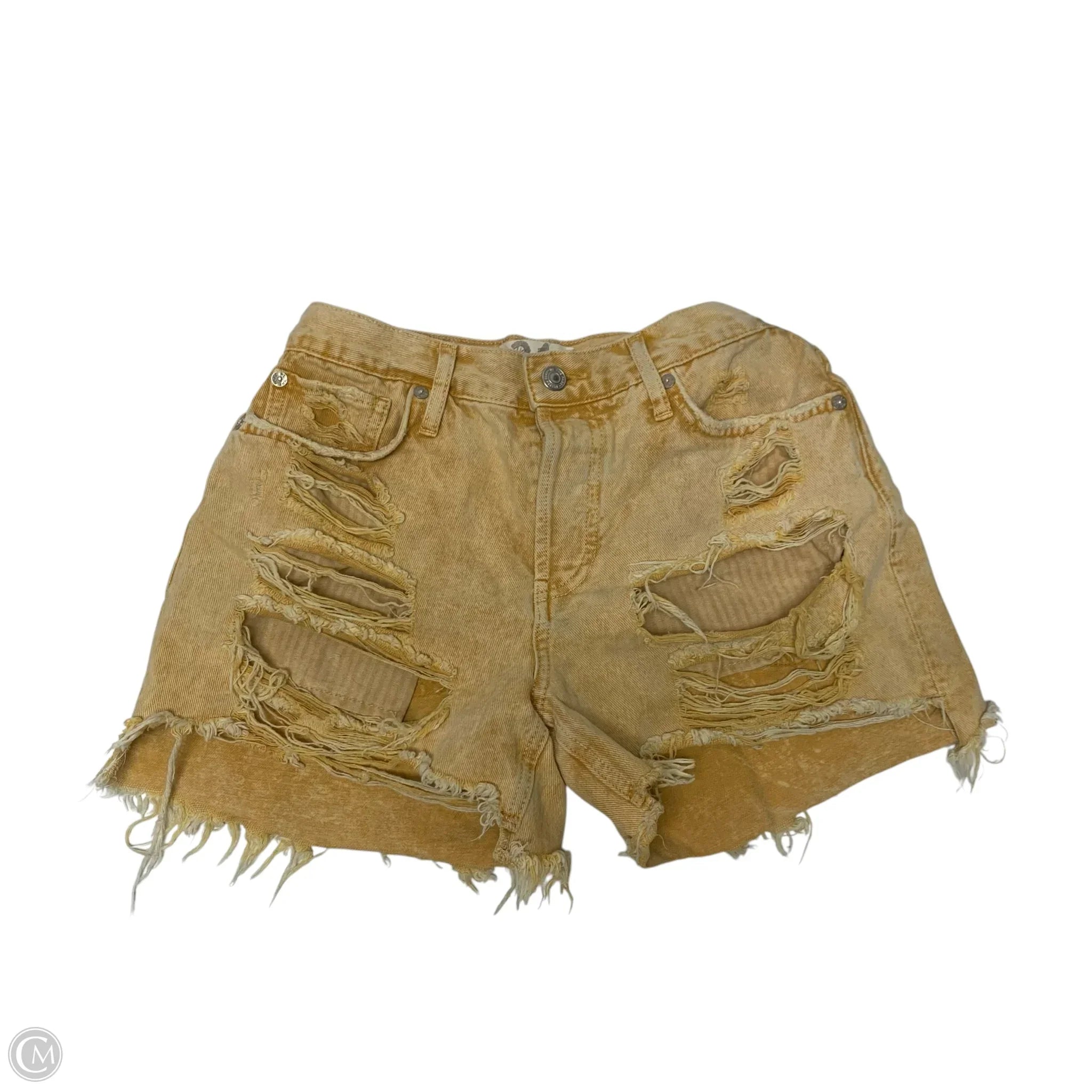 Stylish Men's Cargo PantsShorts By We The Free In Yellow Denim, Size: 0
